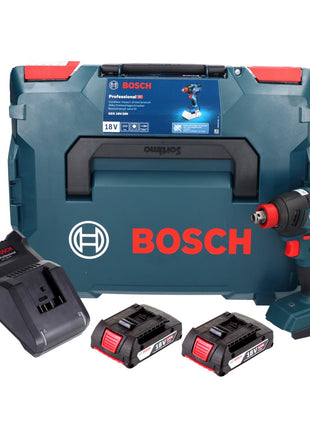 Bosch GDX 18V-200 Professional Akku Drehschlagschrauber 18 V 200 Nm Brushless + 2x Akku 2,0 Ah + Ladegerät + L-BOXX