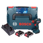 Bosch GDX 18V-200 Professional Akku Drehschlagschrauber 18 V 200 Nm Brushless + 2x Akku 2,0 Ah + Ladegerät + L-BOXX