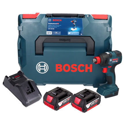 Bosch GDX 18V-200 Professional Akku Drehschlagschrauber 18 V 200 Nm Brushless + 2x Akku 4,0 Ah + Ladegerät + L-BOXX