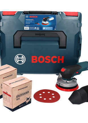 Bosch GEX 18V-125 Ponceuse excentrique professionnelle sur batterie 18 V 125 mm sans balais + 2x kit de ponçage Toolbrothers TURTLE + L-BOXX - sans batterie, sans chargeur