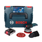 Bosch GEX 18V-125 Lijadora excéntrica a batería profesional 18 V 125 mm sin escobillas + 1x batería 2,0 Ah + L-BOXX - sin cargador