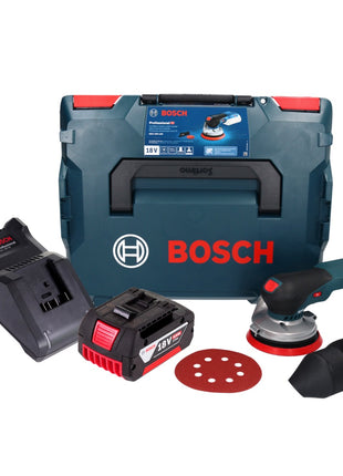 Bosch GEX 18V-125 Ponceuse excentrique professionnelle sur batterie 18 V 125 mm sans balais + 1x batterie 5,0 Ah + chargeur + L-BOXX