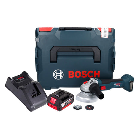 Amoladora angular a batería Bosch GWS 18V-10 Professional 18 V 125 mm sin escobillas + 1x batería 5,0 Ah + cargador + L-Boxx