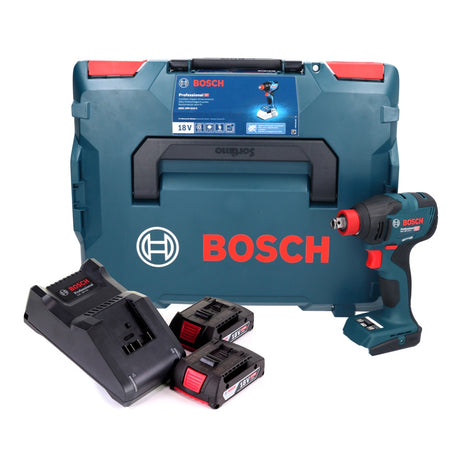 Bosch GDX 18V-210 C Atornillador de impacto giratorio inalámbrico profesional 18 V 210 Nm sin escobillas + 2x batería 2,0 Ah + cargador + módulo de conectividad + L-Boxx