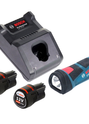 Bosch GLI 12V-80 Professional Akku Lampe 12 V 80 Lumen + 2x Akku 2,0 Ah + Ladegerät