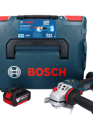 Bosch GWS 18V-15 SC Professional Akku Winkelschleifer 18 V 125 mm Brushless + 1x Akku 5,0 Ah + L-BOXX - ohne Ladegerät