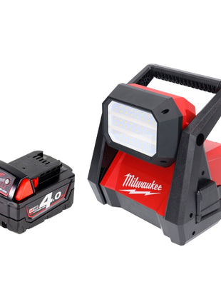 Milwaukee M18 HOAL-401 Lampe LED pour projecteur de chantier à batterie 18 V 4000 lm + 1x batterie 4,0 Ah - sans chargeur