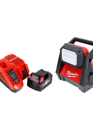 Milwaukee M18 HOAL-401FC Akku LED Lampe Baustrahler 18 V 4000 lm + 1x Akku 4,0 Ah + Ladegerät