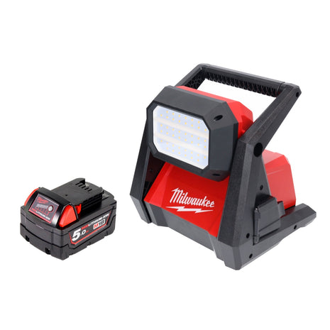 Milwaukee M18 HOAL-501 foco de construcción con lámpara LED a batería 18 V 4000 lm + 1x batería 5,0 Ah - sin cargador