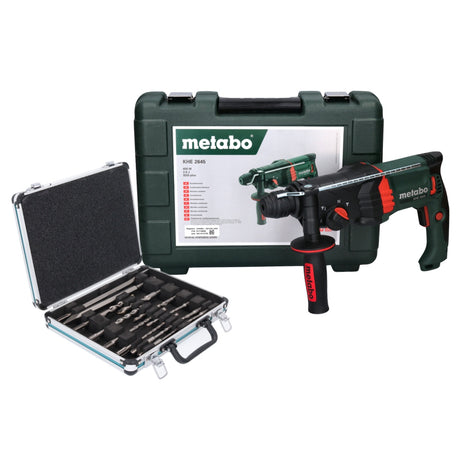 Martillo combinado Metabo KHE 2645 850 W 2,9 J SDS plus + juego de cinceles perforadores de 13 piezas + estuche