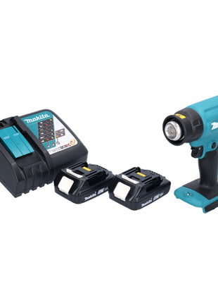 Makita DHG 180 RA Akku Heissluftgeblaese 18 V 550 C 2x Akku 2 0 Ah Ladegeraet 1 - toolbrothers