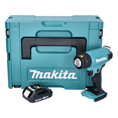 Makita DHG 180 A1J pistola ad aria calda a batteria 18 V 550 °C + 1x batteria ricaricabile 2,0 Ah + Makpac - senza caricabatterie