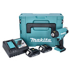 Makita DHG 180 RAJ Akku Heißluftgebläse 18 V 550 °C + 2x Akku 2,0 Ah + Ladegerät + Makpac