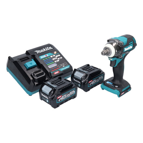 Llave de impacto inalámbrica Makita TW 004 GA2 40 V máx. 1/2" 350 Nm XGT Brushless + 2x baterías 2,0 Ah + cargador