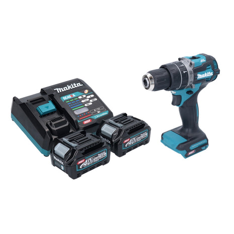 Taladro percutor inalámbrico Makita HP 002 GA2 40 V máx. 64 Nm sin escobillas + 2 baterías 2,0 Ah + cargador