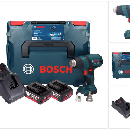 Bosch GHG 18V-50 Professional Akku Heissluftgebläse 18 V 300° C / 500° C + 2x Akku 4,0 Ah + Ladegerät + L-Boxx - Toolbrothers