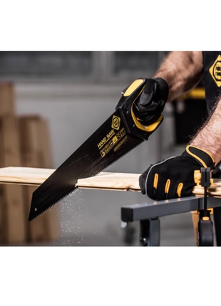 FORTE Tools Fuchsschwanz in schwarz, 55 cm 9 TPI Premium Säge, klassische Handsäge mit ergonomischem Gummigriff, Säge für Holz, Kunststoff, etc., mit 3-kant Verzahnung Made in Sweden ( 000051083340 ) - Toolbrothers