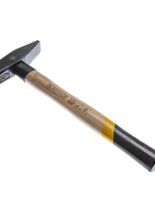 FORTE TOOLS Marteau de serrurier avec manche en bois, poids de tête 200 g, marteau avec manche en bois, outil premium, forgé, cale double anneau, tête peinte (000051151023)