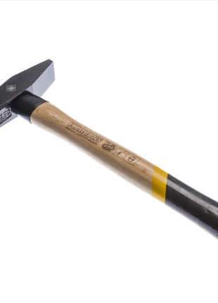 FORTE TOOLS Martillo de cerrajería con mango de madera, peso de cabeza 800 g, martillo con mango de madera, herramienta premium, forjado, cuña de doble anilla, cabeza pintada (000051151028)