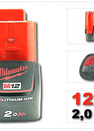 Milwaukee M12 BDD 202C 12V Li-ion Akku-Bohrschrauber + 2x Milwaukee Akku, Ladegerät, Koffer - Toolbrothers