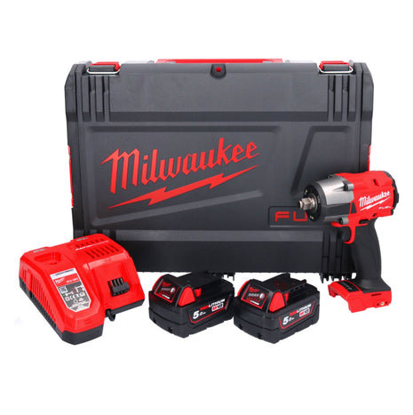 Milwaukee M18 FMTIW2F12-502X Clé à choc sans fil 18 V 745 Nm 1/2'' Brushless ( 4933478450 ) + 2x batterie 5,0 Ah + chargeur + HD Box