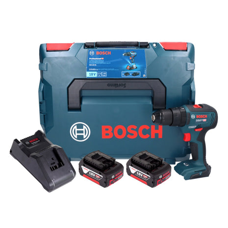 Bosch GSB 18V-55 Professional perceuse à percussion sans fil 18 V 55 Nm sans balai + 2x batteries 4,0 Ah + chargeur + L-Boxx