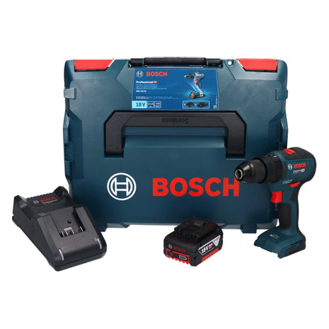 Bosch Professional  GSB 18V-55 Perceuse-visseuse à percussion sans fil 55Nm 18V Brushless + 1x Batterie 5,0Ah + Chargeur + Coffret L-Boxx