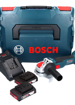 Bosch GWX 18V-10 Professional Akku Winkelschleifer 18 V 125 mm X-LOCK Brushless + 2x Akku 2,0 Ah + Ladegerät + L-Boxx