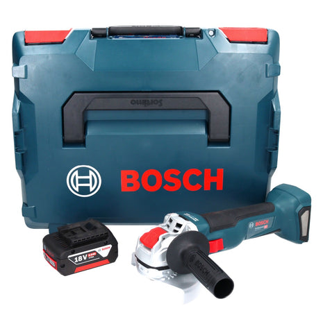 Bosch GWX 18V-10 Meuleuse d'angle sans fil Professional 18 V 125 mm X-LOCK Brushless + 1x Batterie 5,0 Ah + L-Boxx - sans chargeur