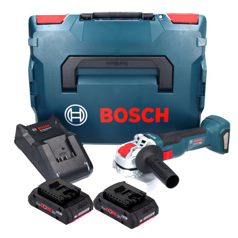 Bosch GWX 18V-10 Smerigliatrice angolare professionale a batteria 18 V 125 mm X-LOCK Brushless + 2x batteria ProCORE 4,0 Ah + caricabatterie + L-Boxx