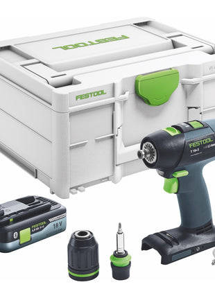 Festool T 18+3 Basic-4,0 Akku Bohrschrauber 18 V 50 Nm Brushless ( 577051 ) + 1x Akku 4,0 Ah + Systainer - ohne Ladegerät - Toolbrothers