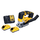 Sierra de calar pendular a batería DeWalt DCS 334 L2 18 V sin escobillas + 2x baterías 3,0 Ah + cargador