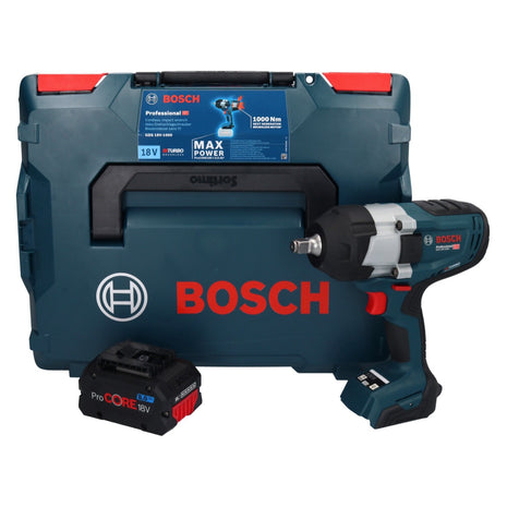 Bosch GDS 18V-1000 Professional Visseuse à chocs sans fil 18 V 1000 Nm BITURBO Brushless + 1x batterie ProCORE 8,0 Ah + L-Boxx - sans chargeur