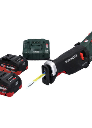 Sierra sable a batería Metabo SSEP 18 LTX BL MVT 18 V sin escobillas + 2x batería 8,0 Ah + cargador