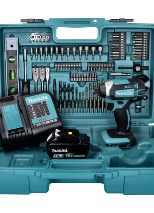 Makita DTD 152 STX5 Clé à chocs sans fil 18 V 165 Nm + 1 batterie 5,0 Ah + chargeur + jeu d'accessoires 101 pièces + mallette