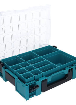 Makita MAKPAC 1 estuche organizador para piezas pequeñas 395 x 295 x 110 mm (191X80-2) con 13x insertos de caja