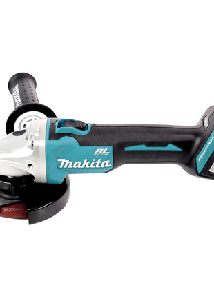 Meuleuse d'angle sur batterie Makita DGA 504 RFJ3 18 V 125 mm sans balais + 3 batteries 3,0 Ah + chargeur + 5 disques à tronçonner + Makpac