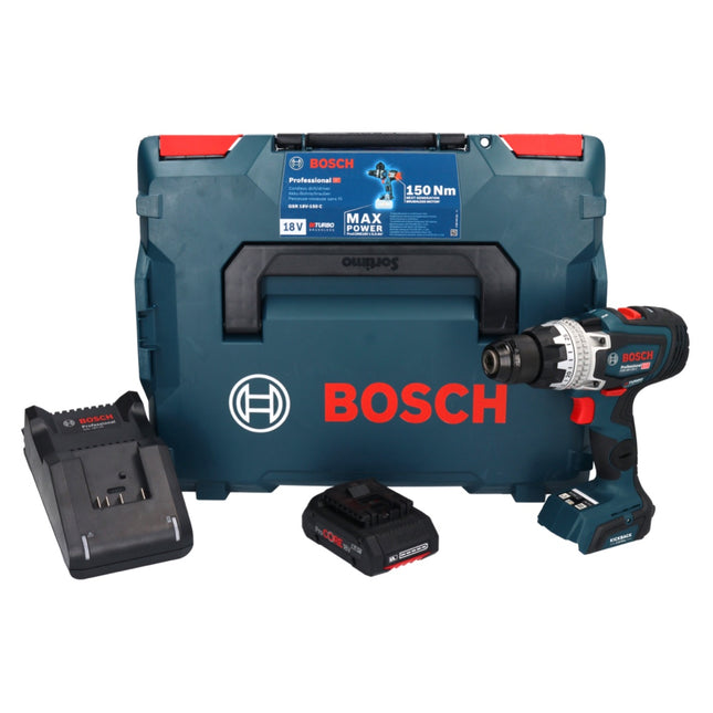Bosch GSR 18V-150 C Professional Akku Bohrschrauber 18 V 150 Nm Biturbo Brushless + 1x ProCORE Akku 4,0 Ah + Ladegerät + L-Boxx - Toolbrothers