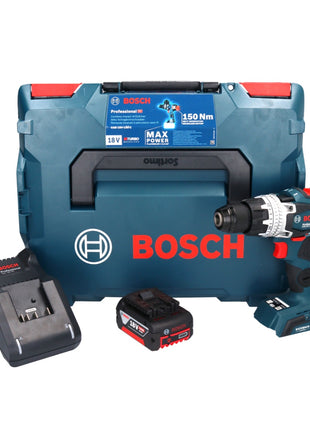 Bosch GSB 18V-150 C Profesjonalna akumulatorowa wiertarko-wkrętarka udarowa 18 V 150 Nm Biturbo Brushless + 1x akumulator 5,0 Ah + ładowarka + L-Boxx