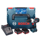 Bosch GSB 18V-150 C Perceuse-visseuse à percussion sans fil Professional 18 V 150 Nm Biturbo Brushless + 2x Batteries 5,0 Ah + Chargeur + L-Boxx