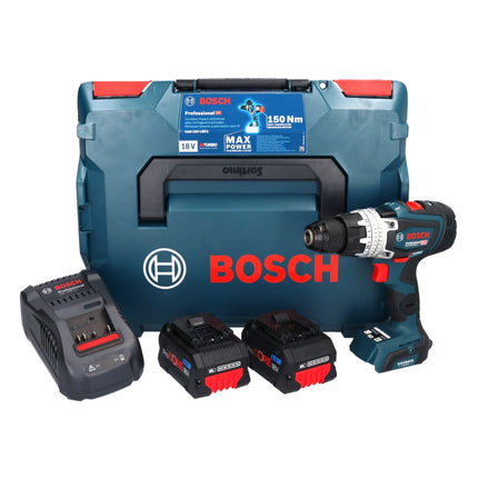 Bosch GSB 18V-150 C Professional Akku Schlagbohrschrauber 18 V 150 Nm Biturbo Brushless ( 06019J5105 ) + 2x ProCORE Akku 8,0 Ah + Ladegerät + L-Boxx