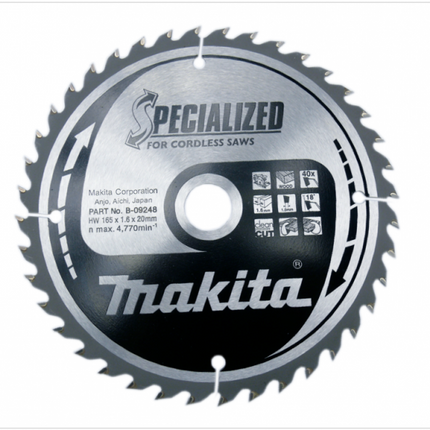 Makita spezialisiertes Säge Blatt B-09248 165 x 20 mm - Toolbrothers