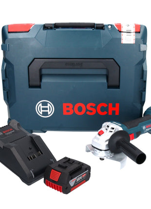 Bosch GWS 18V-7 Professional Akku Winkelschleifer 18 V 125 mm 22,23 mm Brushless + 1x Akku 5,0 Ah + Ladegerät + L-Boxx