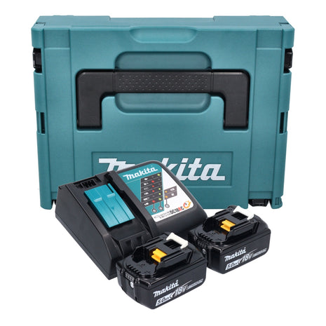 Makita Power Source Kit 18 V avec 2x BL 1850 B batterie 5,0 Ah + chargeur rapide DC 18 RC + Makpac ( 197624-2 )