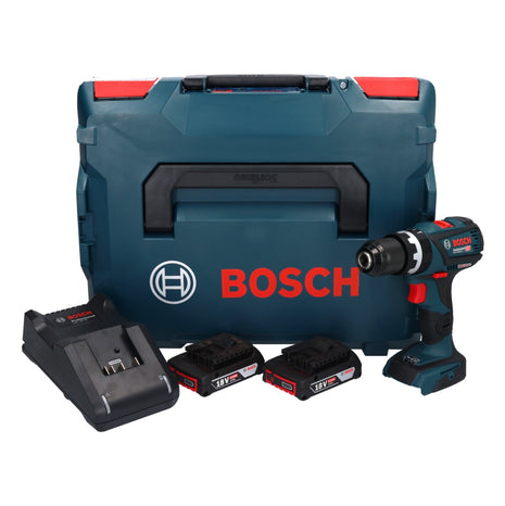 Bosch GSB 18V-60 C Professional Akku Schlagbohrschrauber 18 V 60 Nm Brushless + 2x Akku 2,0 Ah + Ladegerät + L-Boxx