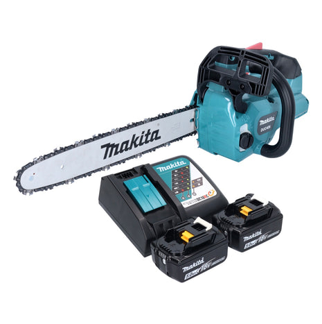 Makita DUC 406 RTB Akku Kettensäge 36 V ( 2x 18 V ) 40 cm Brushless + 2x Akku 5,0 Ah + Ladegerät