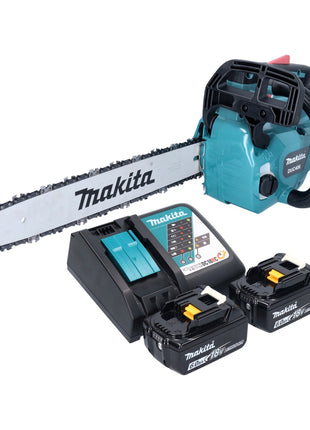 Makita DUC 406 RGB Akku Kettensäge 36 V ( 2x 18 V ) 40 cm Brushless + 2x Akku 6,0 Ah + Ladegerät