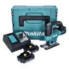 Makita DJV 184 RAJ Akku Pendelhub Stichsäge 18 V Brushless + 2x Akku 2,0 Ah + Ladegerät + Makpac