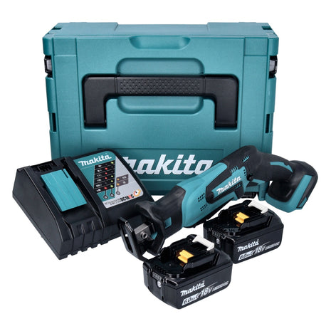 Makita DJR 185 RGJ Akku Recipro Säbelsäge 18 V + 2x Akku 6,0 Ah + Ladegerät + Makpac