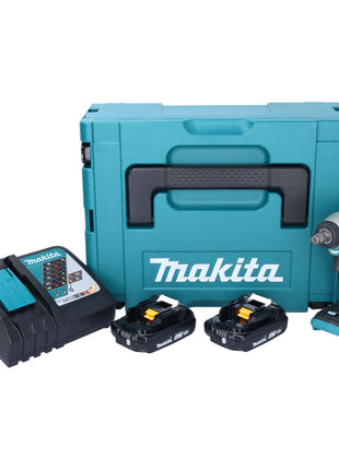 Makita DTW 181 RAJ Akku Schlagschrauber 18 V 210 Nm 1/2" Brushless + 2x Akku 2,0 Ah + Ladegerät + Makpac